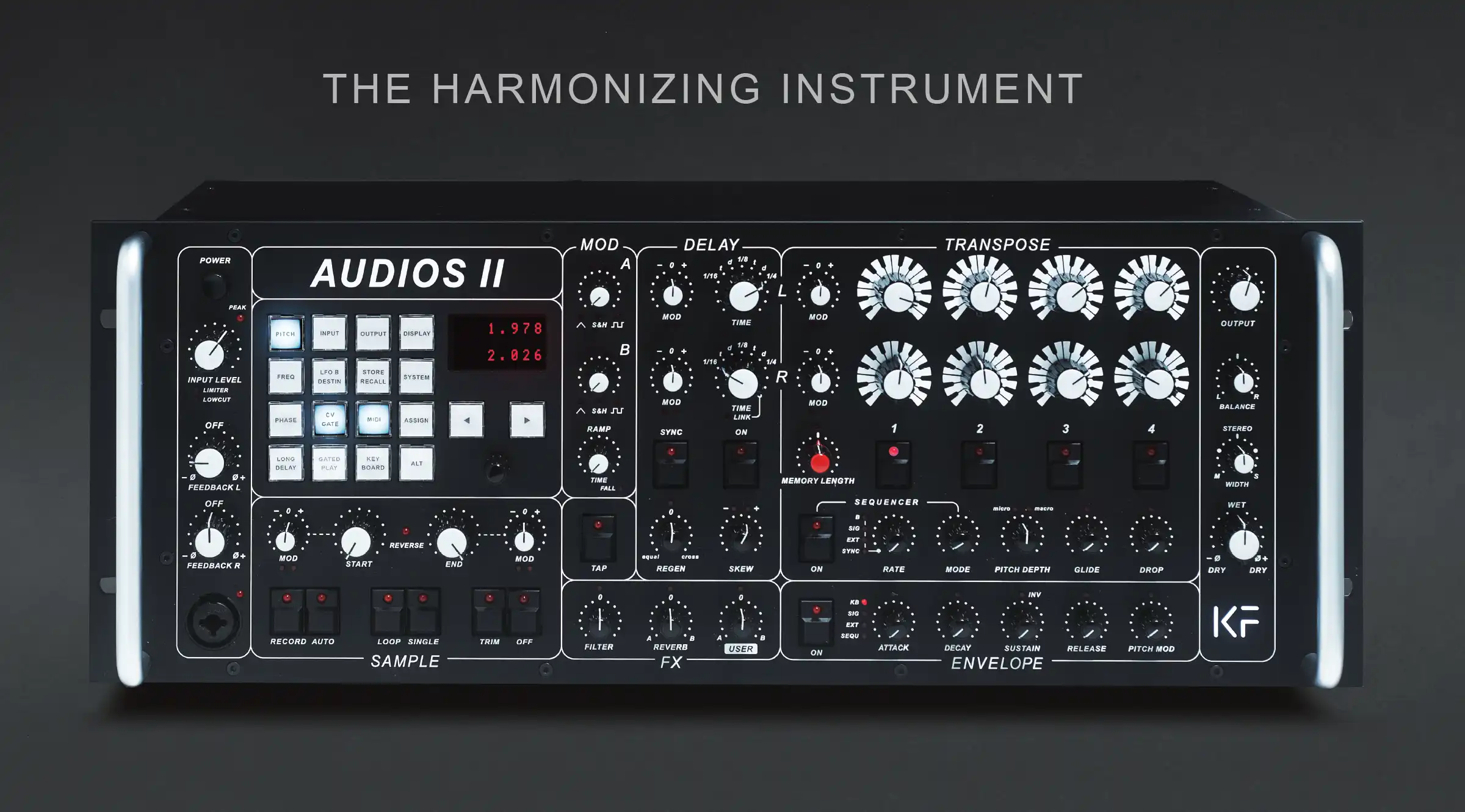 AUDIOS II harmonizing instrument with pitch transposer and sampler functions